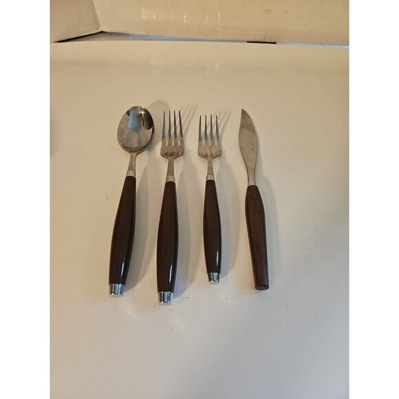 FIESTAWARE FIESTA Other - FIESTA FIESTAWARE Brown Rainbow  Flatware Silverware Dinner 4 Piece LOT SET